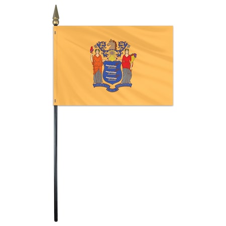 New Jersey E Gloss Stick Flag 8x12